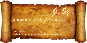 Janousz Szilárd névjegykártya